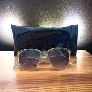 NWT Rachel Zoe Nina Cat Eye Sunglasses in Nude Crystal/Brown